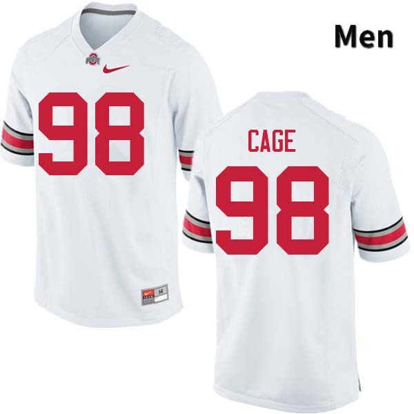 Ohio State Buckeyes Jerron Cage Men's #98 White Authentic Stitched College Football Jersey